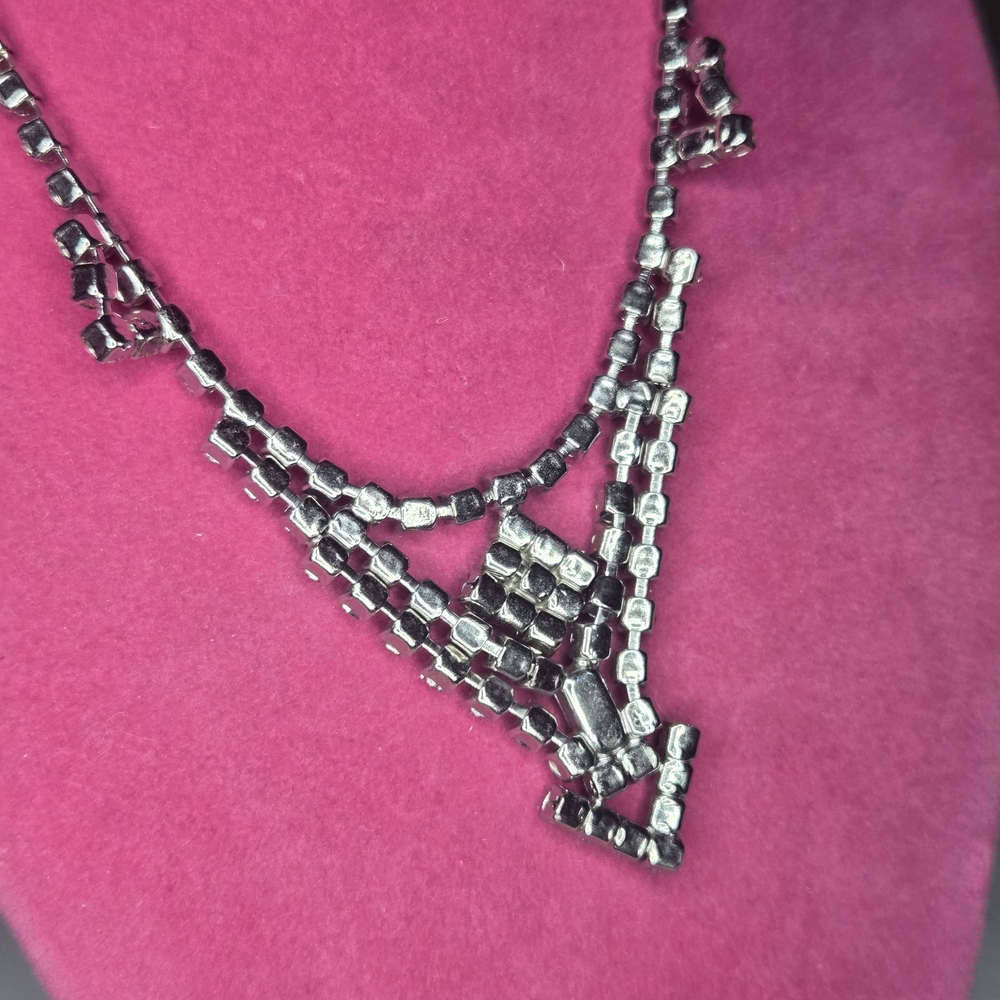 Vtg Rhinestone Necklace - Picture 4 of 4